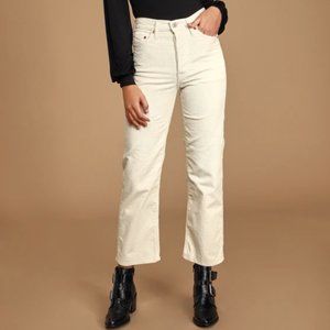 Levi’s Ribcage Straight Ankle Corduroy Pants Ecru